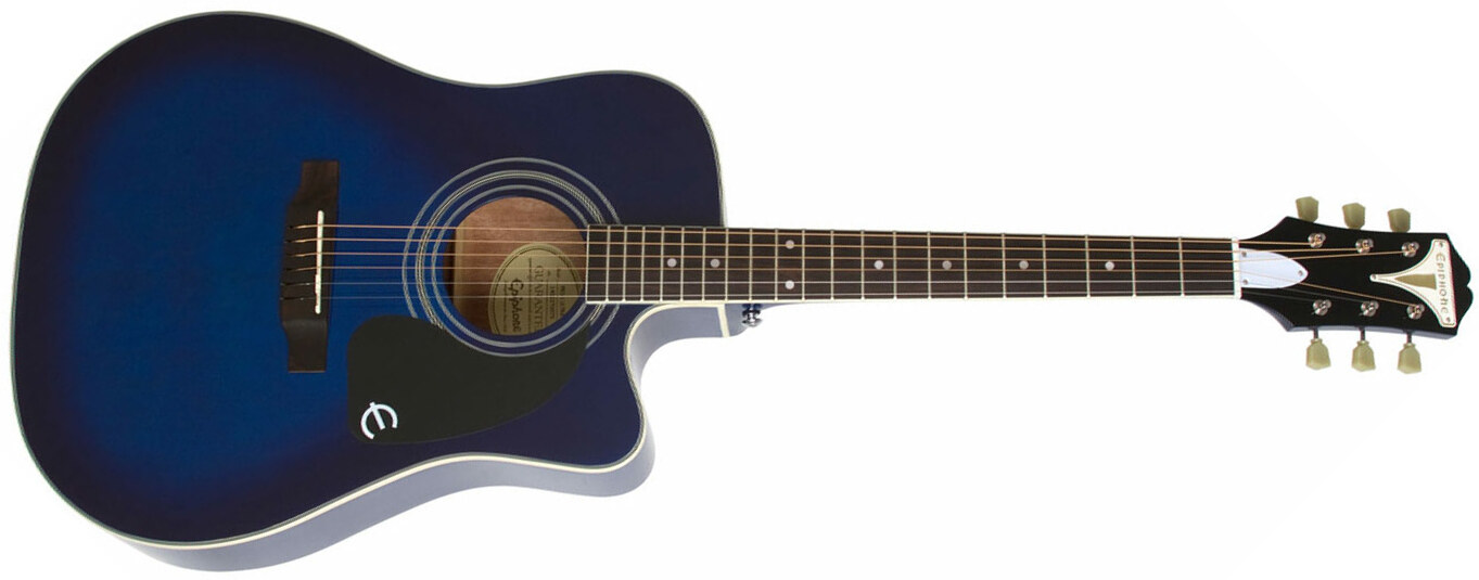 Epiphone Pro-1 Ultra Acoustic Dreadnought Cw Epicea Acajou - Translucent Blue - Guitarra electro acustica - Main picture