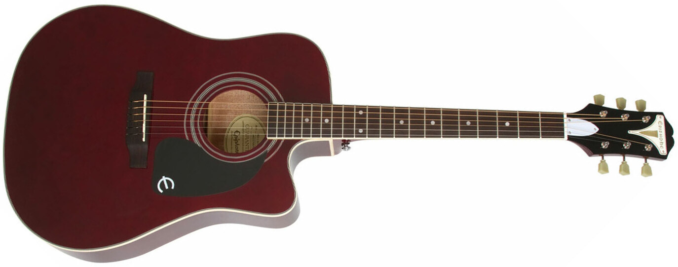 Epiphone Pro-1 Ultra Acoustic Dreadnought Cw Epicea Acajou - Wine Red - Guitarra acústica & electro - Main picture