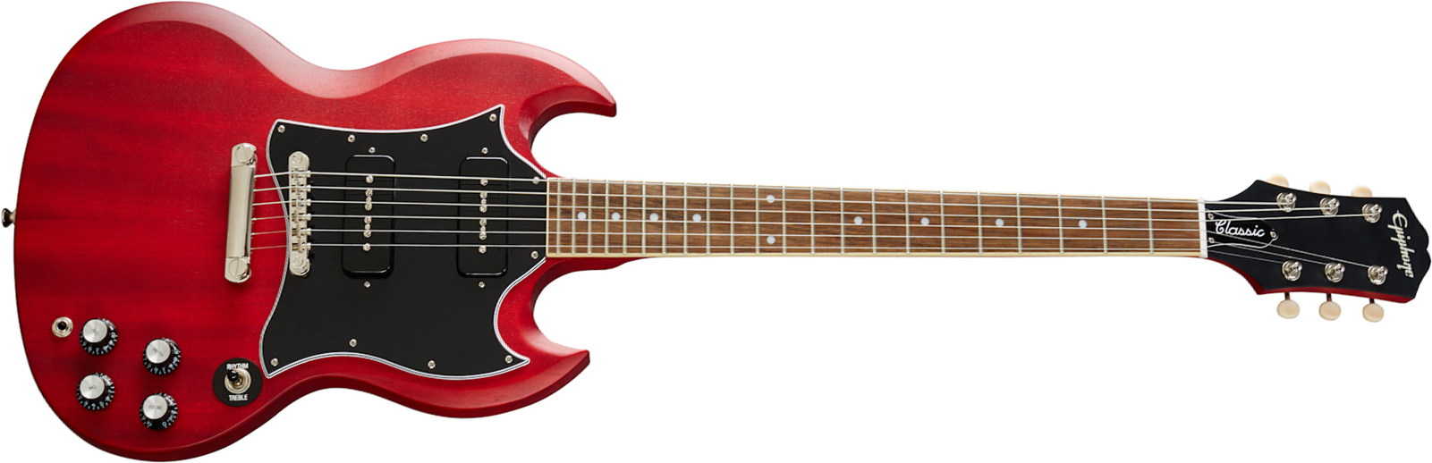 Epiphone Sg Classic Worn 2s P90 Ht Lau - Satin Cherry - Guitarra electrica retro rock - Main picture