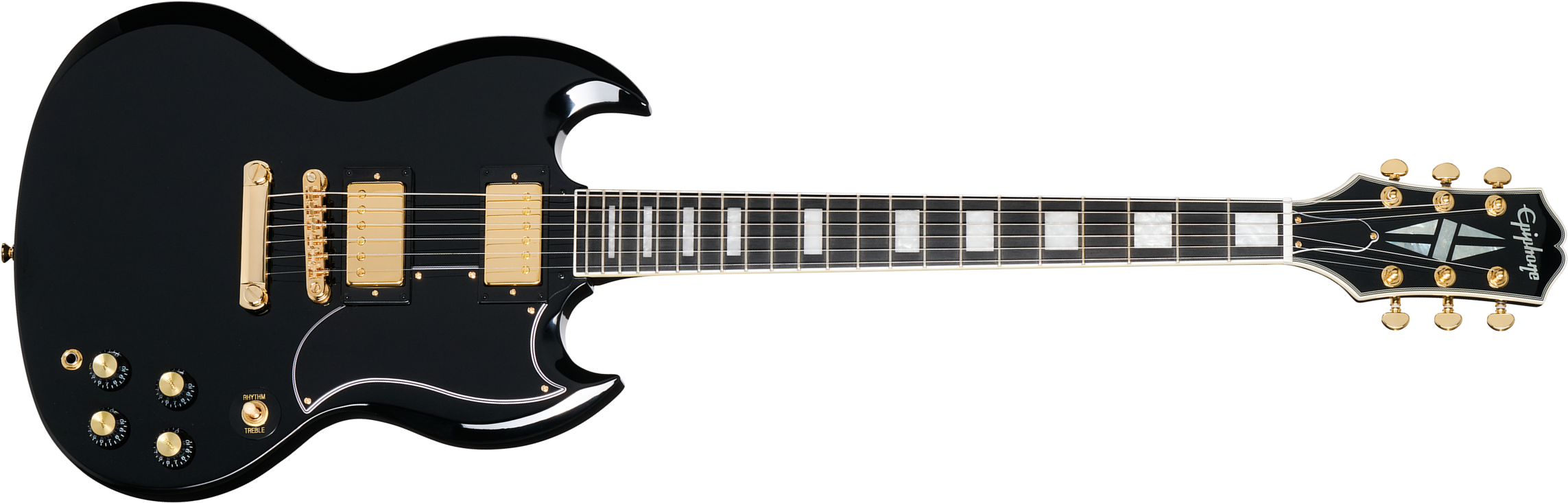 Epiphone Sg Custom Insp. By Gibson Modern 2h Ht Eb - Ebony - Guitarra eléctrica de doble corte - Main picture