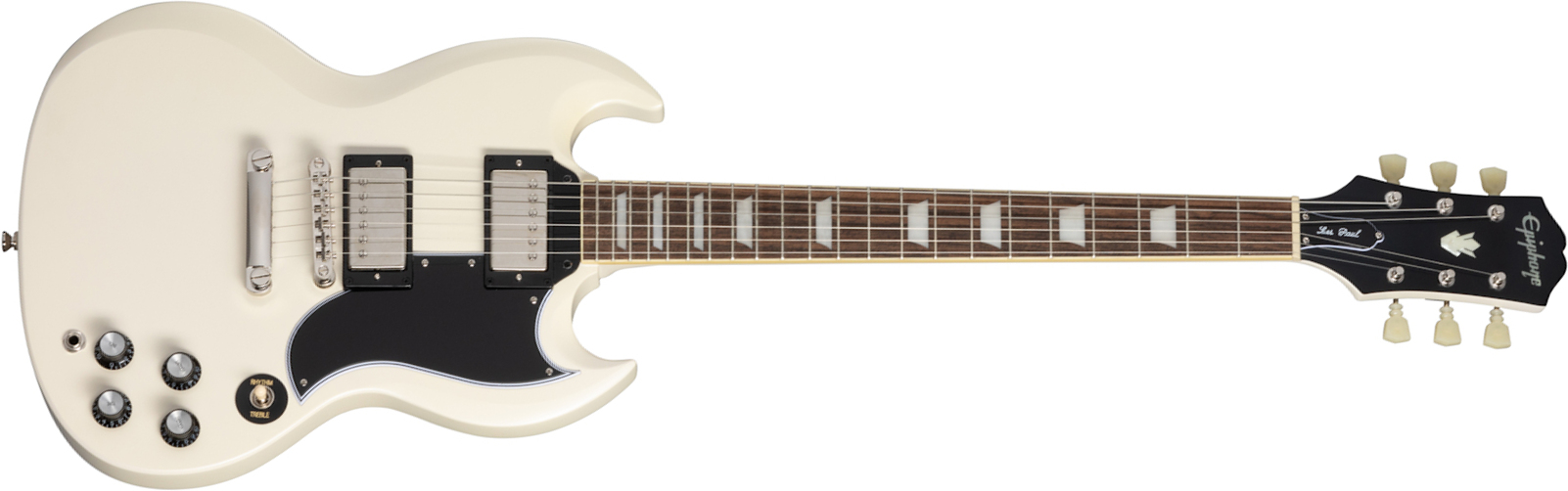 Epiphone Sg Les Paul Standard 1961 2h Ht Lau - Aged Classic White - Guitarra eléctrica de doble corte - Main picture