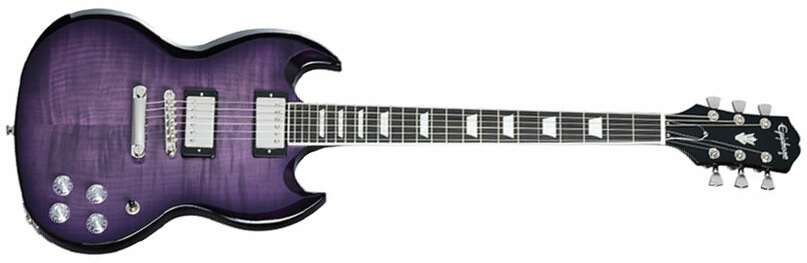 Epiphone Sg Modern Figured Inspired By 2h Ht Eb - Purple Burst - Guitarra eléctrica de doble corte - Main picture