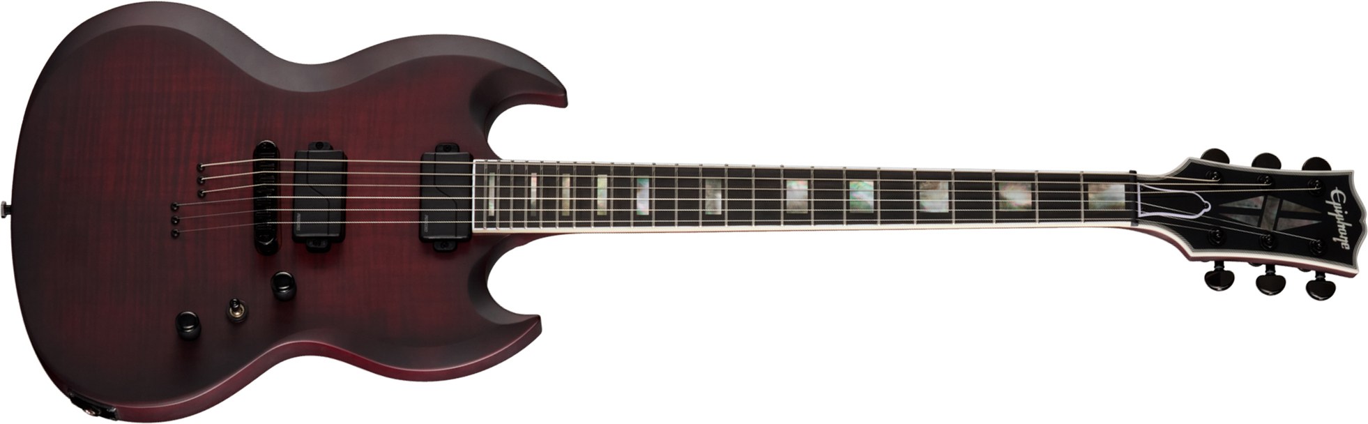 Epiphone Sg Prophecy Modern 2h Fishman Fluence Ht Eb - Crimson Fog Satin - Guitarra eléctrica de doble corte - Main picture