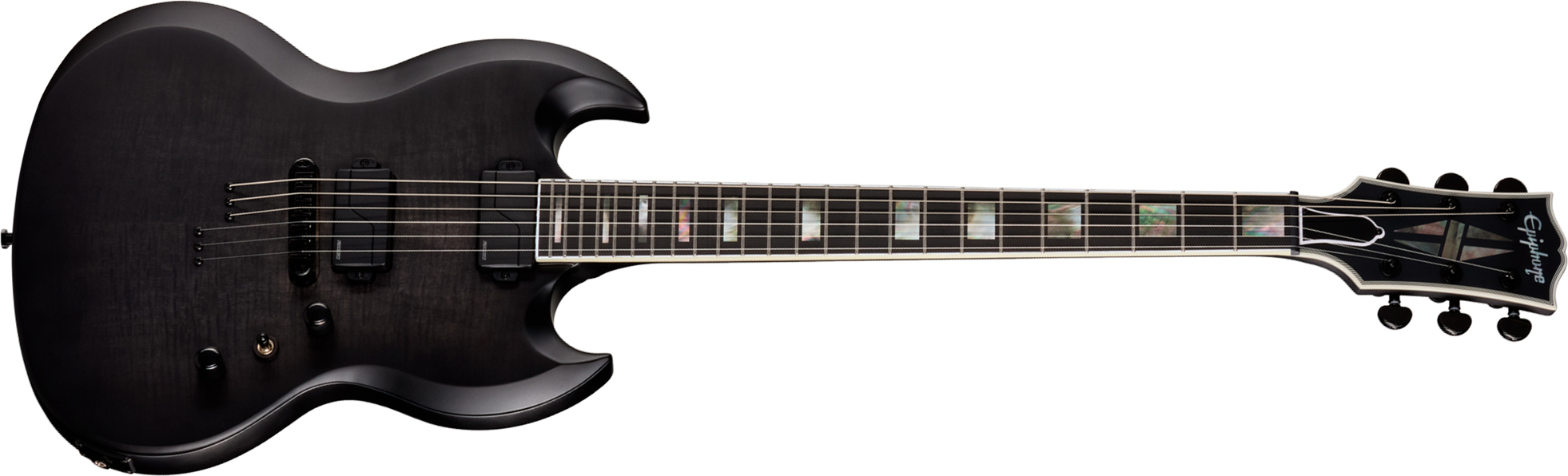 Epiphone Sg Prophecy Modern 2h Fishman Fluence Ht Eb - Obsidian Storm Satin - Guitarra eléctrica de doble corte - Main picture