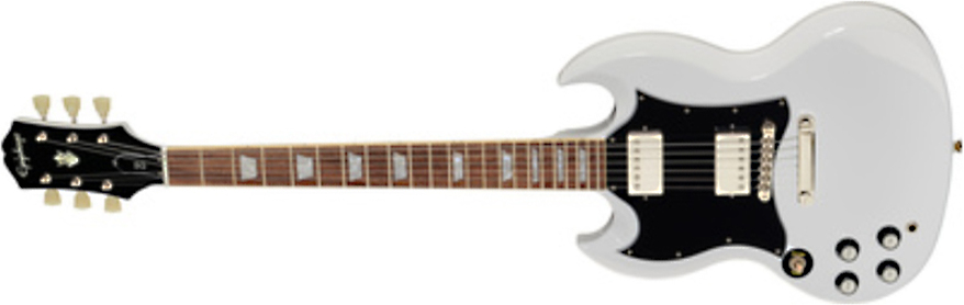 Epiphone Sg Standard Lh Gaucher 2h Ht Lau - Alpine White - Guitarra electrica para zurdos - Main picture