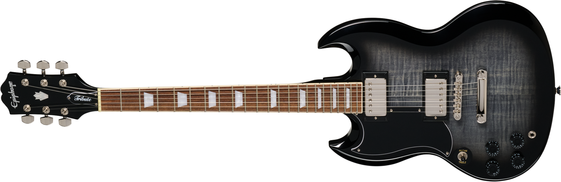 Epiphone Sg Tribute Plus Lh Gaucher Ibg 2h Ht Lau - Ebony Burst - Guitarra eléctrica de doble corte - Main picture