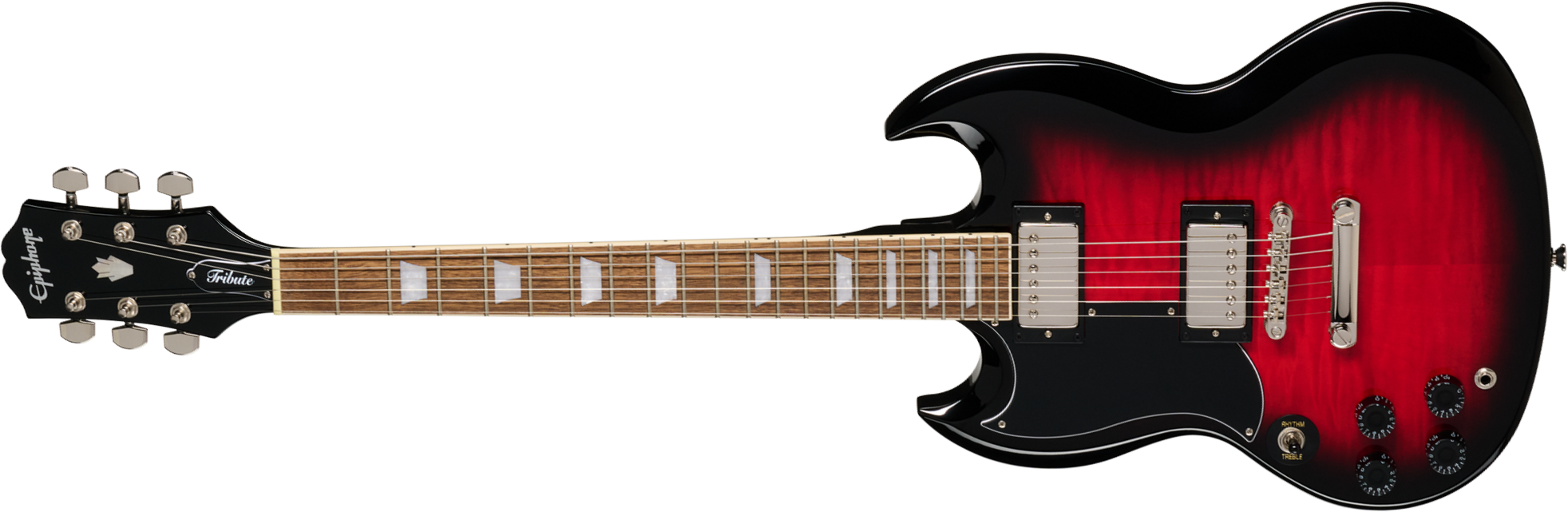 Epiphone Sg Tribute Plus Lh Gaucher Ibg 2h Ht Lau - Cherry Burst - Guitarra eléctrica de doble corte - Main picture