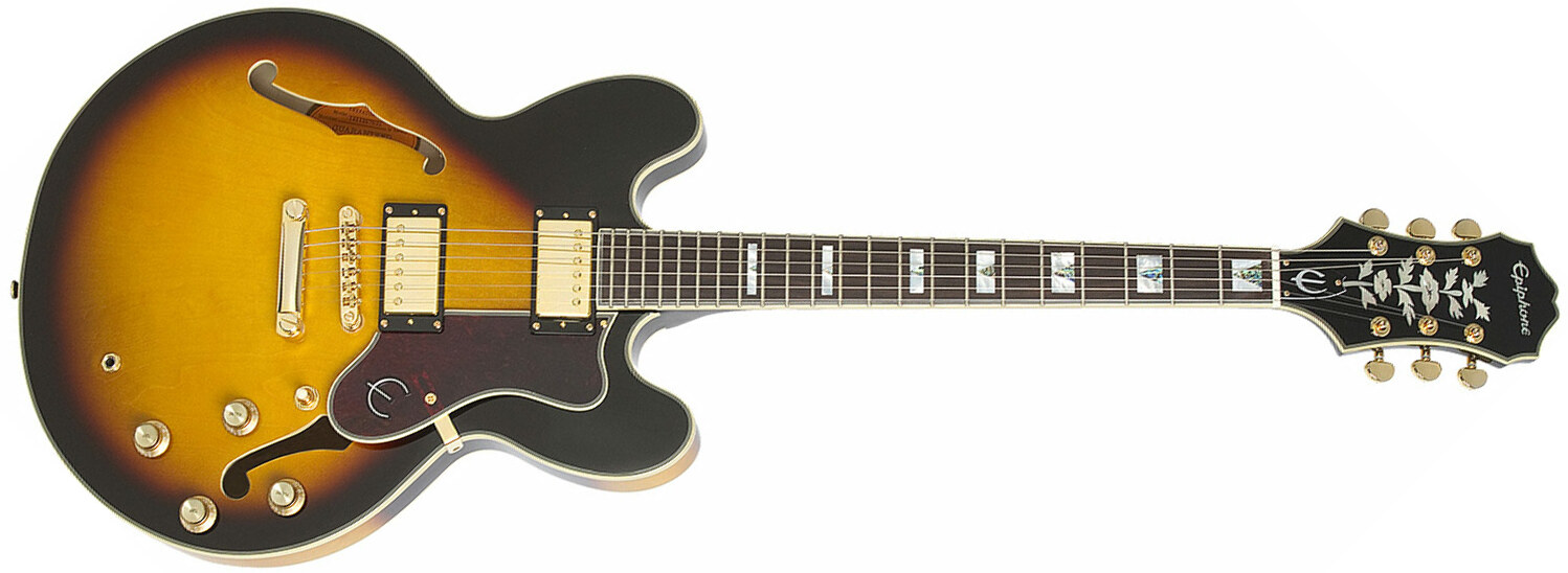 Epiphone Sheraton Ii Pro 2018 2h Ht Pf - Vintage Sunburst - Guitarra eléctrica semi caja - Main picture