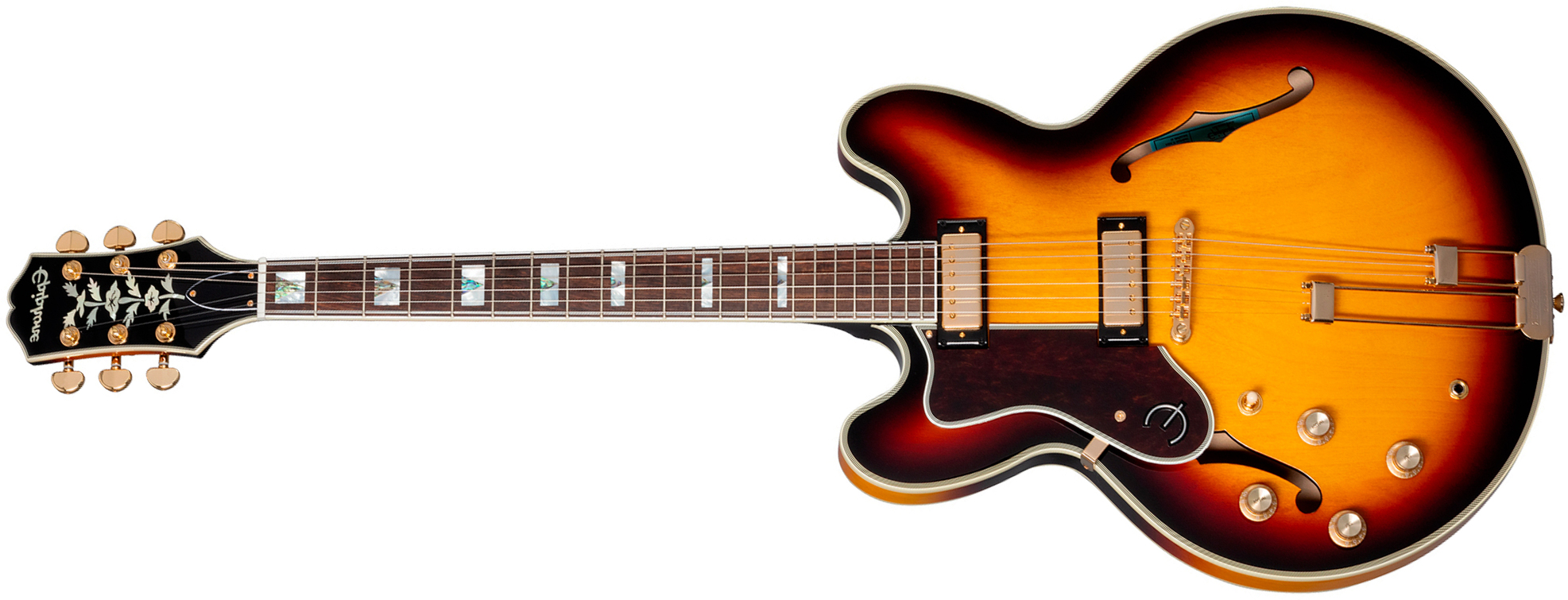 Epiphone Sheraton Lh Original Archtops Gaucher 2mh Ht Rw - Vintage Sunburst - Guitarra eléctrica semi caja - Main picture