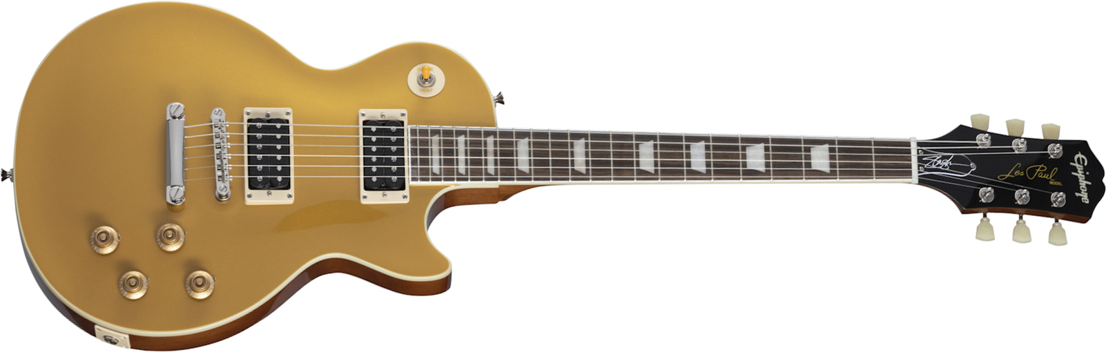 Epiphone Slash Les Paul Standard Goldtop Victoria Signature 2h Ht Lau +etui - Gold - Guitarra eléctrica de corte único. - Main picture