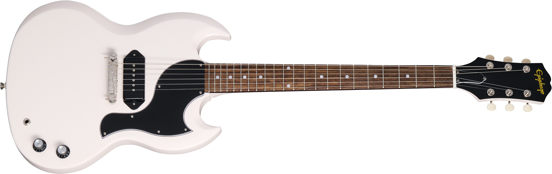 Epiphone Yungblood Sg Junior Ltd Signature 1s P90 Ht Lau - Classic White - Guitarra eléctrica de doble corte - Main picture