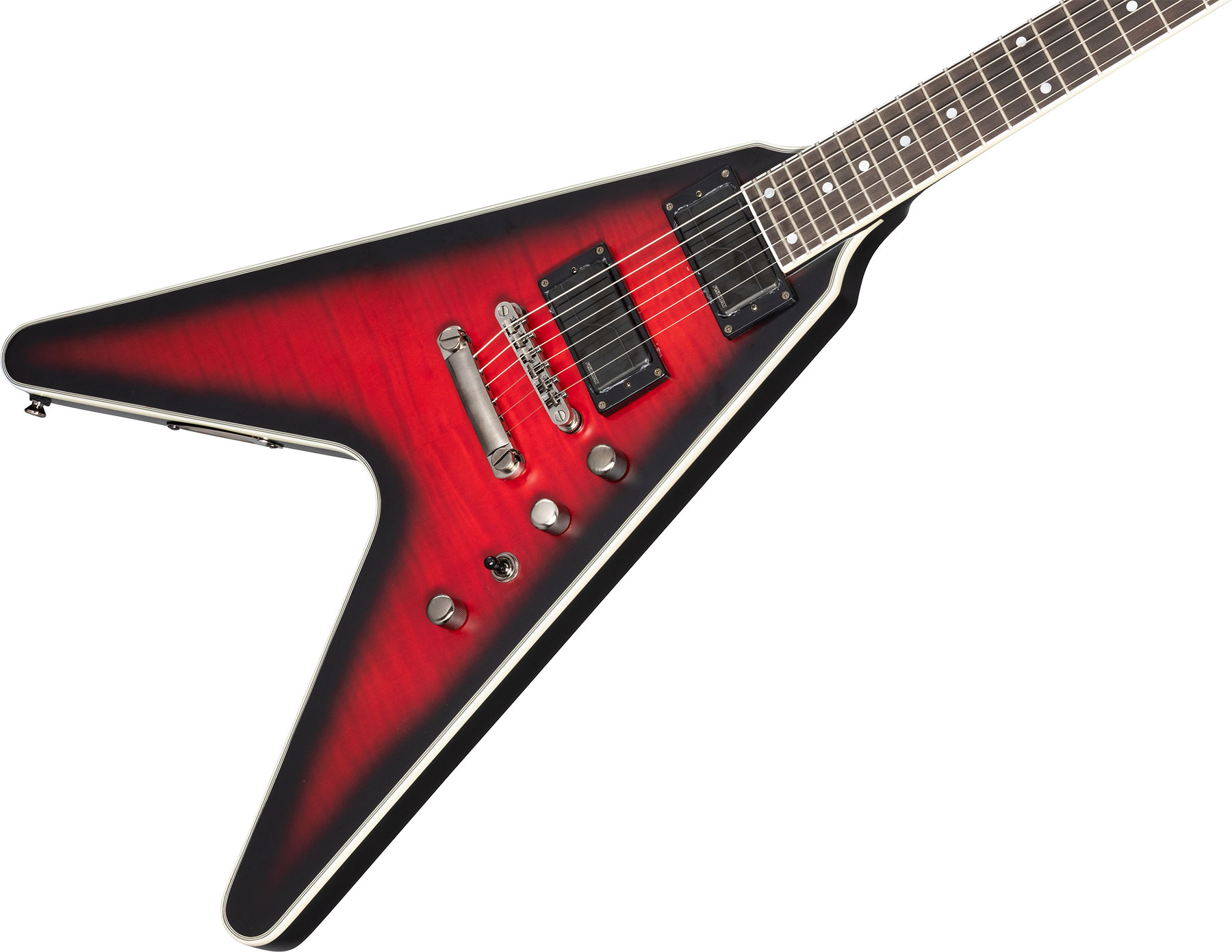 Epiphone Dave Mustaine Flying V Prophecy 2h Fishman Fluence Ht Eb - Aged Dark Red Burst - Guitarra electrica metalica - Variation 3
