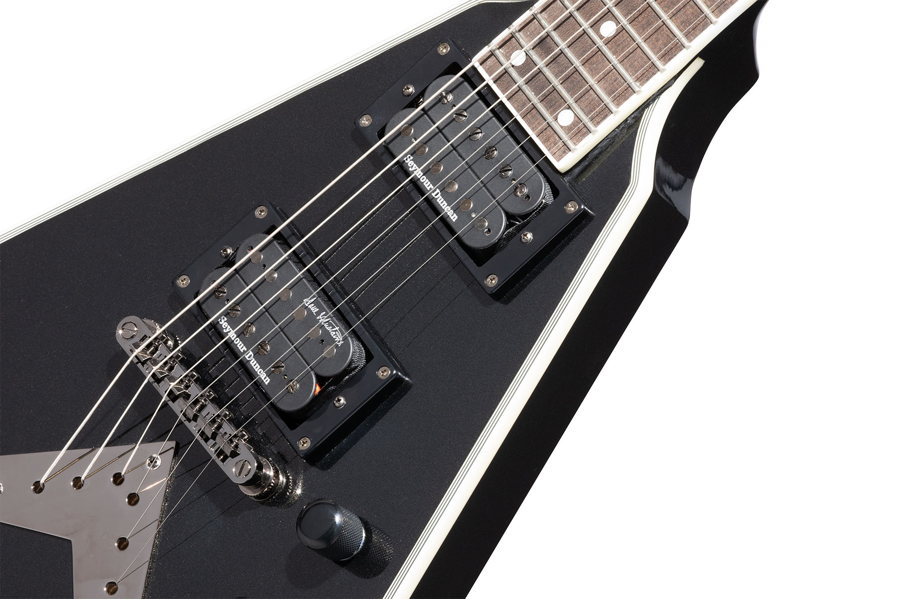 Epiphone Dave Mustaine Flying V Prophecy 2h Fishman Fluence Ht Eb - Black Metallic - Guitarra electrica metalica - Variation 4