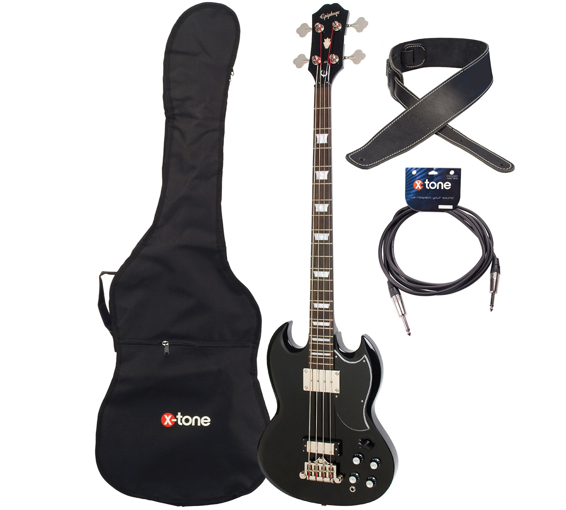 Epiphone Eb-3 + Housse + Sangle + Jack - Ebony - Pack bajo eléctrico - Variation 1