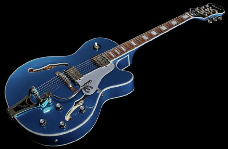 Epiphone Emperor Swingster Archtop 2h Trem Lau - Delta Blue Metallic - Guitarra elécrica Jazz cuerpo acústico - Variation 1
