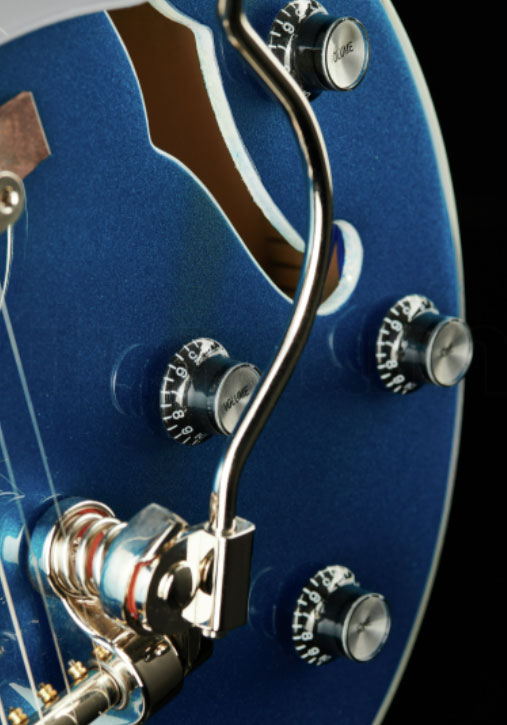 Epiphone Emperor Swingster Archtop 2h Trem Lau - Delta Blue Metallic - Guitarra elécrica Jazz cuerpo acústico - Variation 3