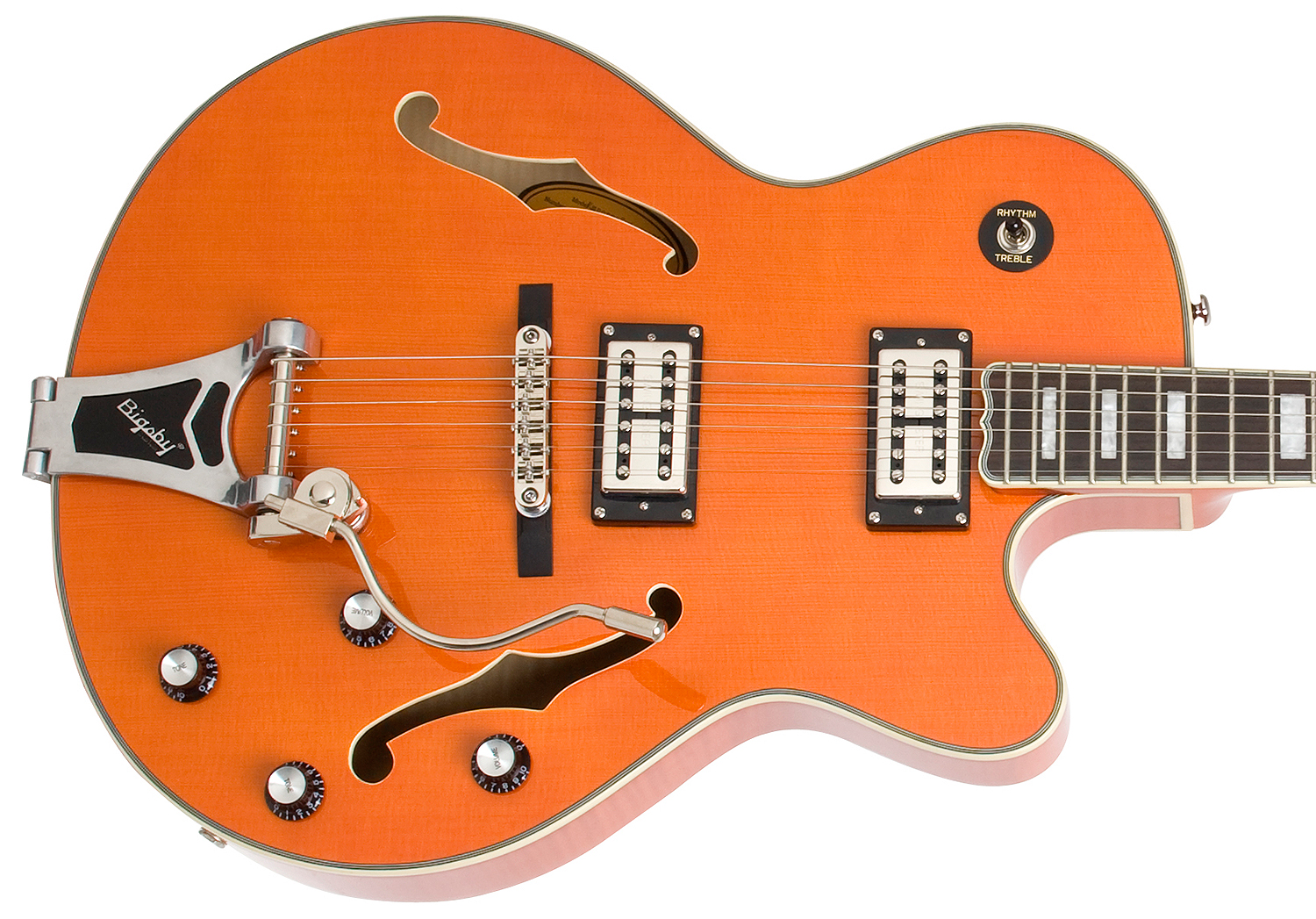 Epiphone Emperor Swingster Bigsby Gh - Sunrise Orange - Guitarra elécrica Jazz cuerpo acústico - Variation 2