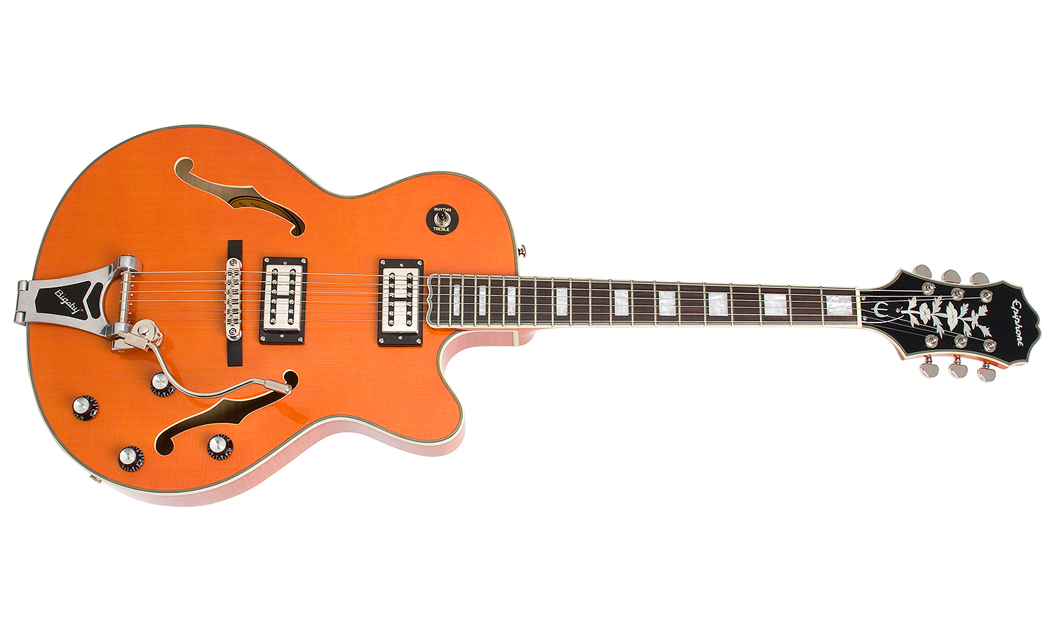 Epiphone Emperor Swingster Bigsby Gh - Sunrise Orange - Guitarra elécrica Jazz cuerpo acústico - Variation 1