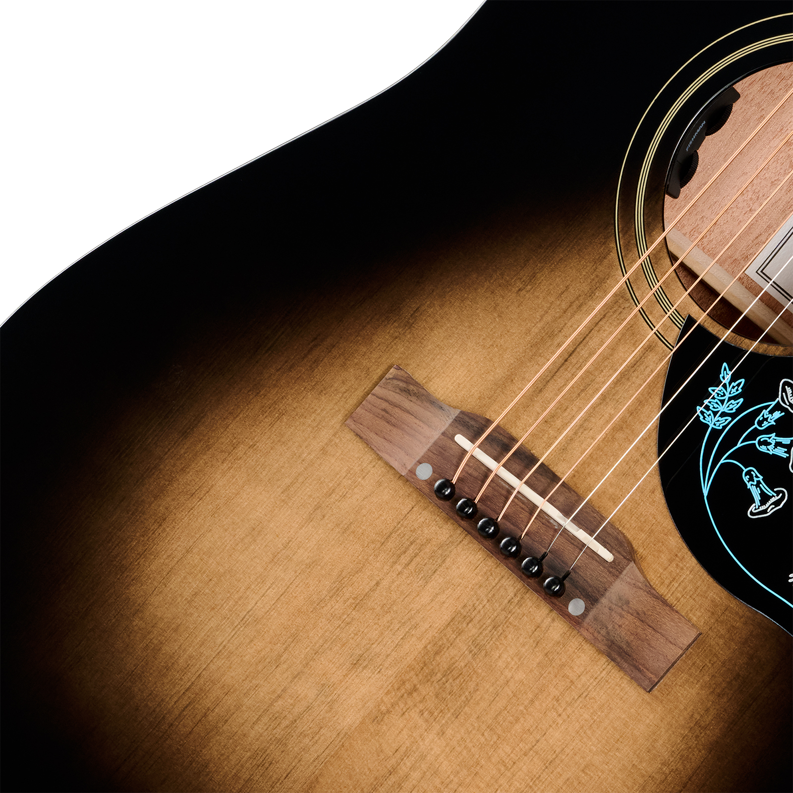 Epiphone Eric Church Hummingbird Dark Signature Dreadnought Shsc Epicea Acajou Rw - Cobra Burst - Guitarra folk - Variation 2