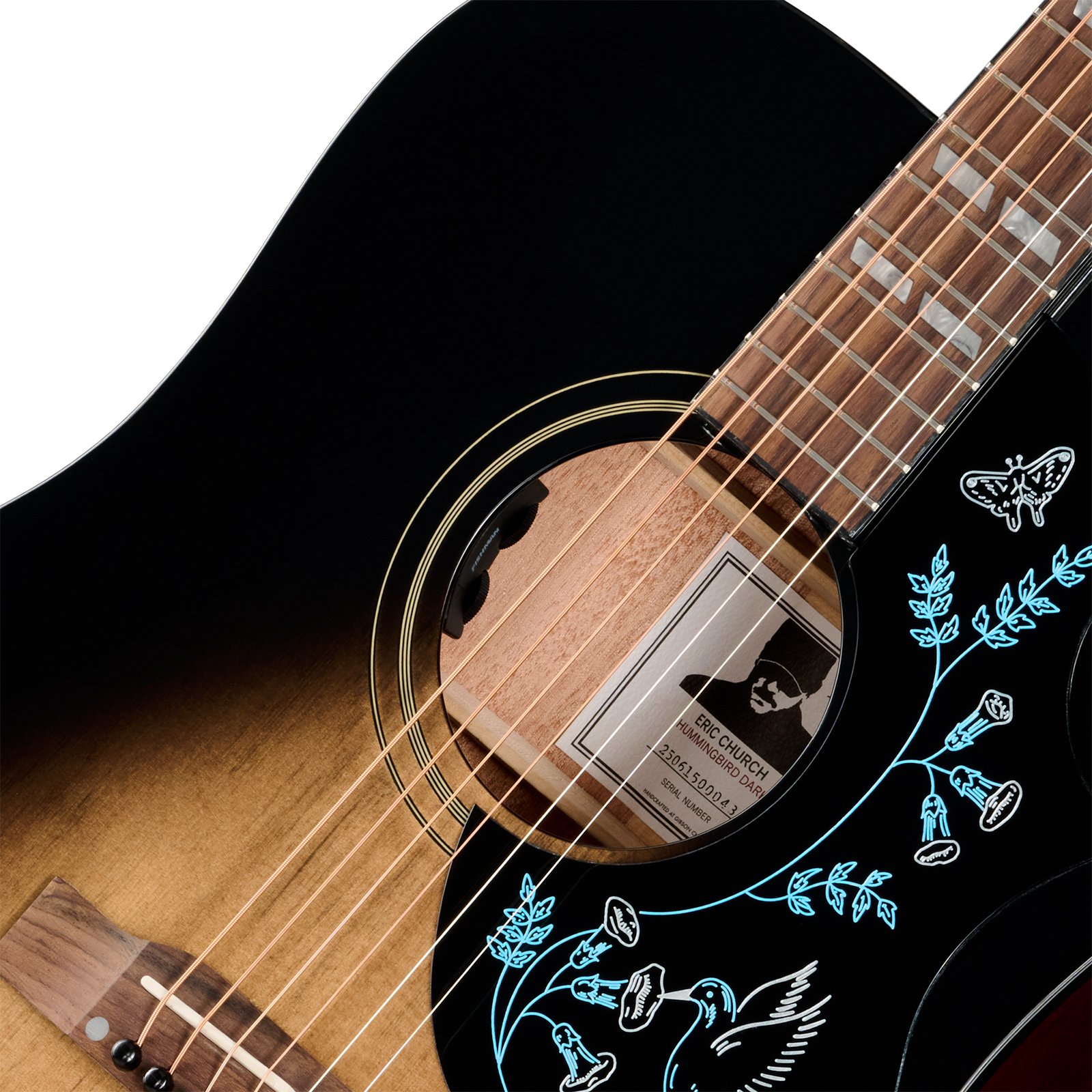 Epiphone Eric Church Hummingbird Dark Signature Dreadnought Shsc Epicea Acajou Rw - Cobra Burst - Guitarra folk - Variation 3