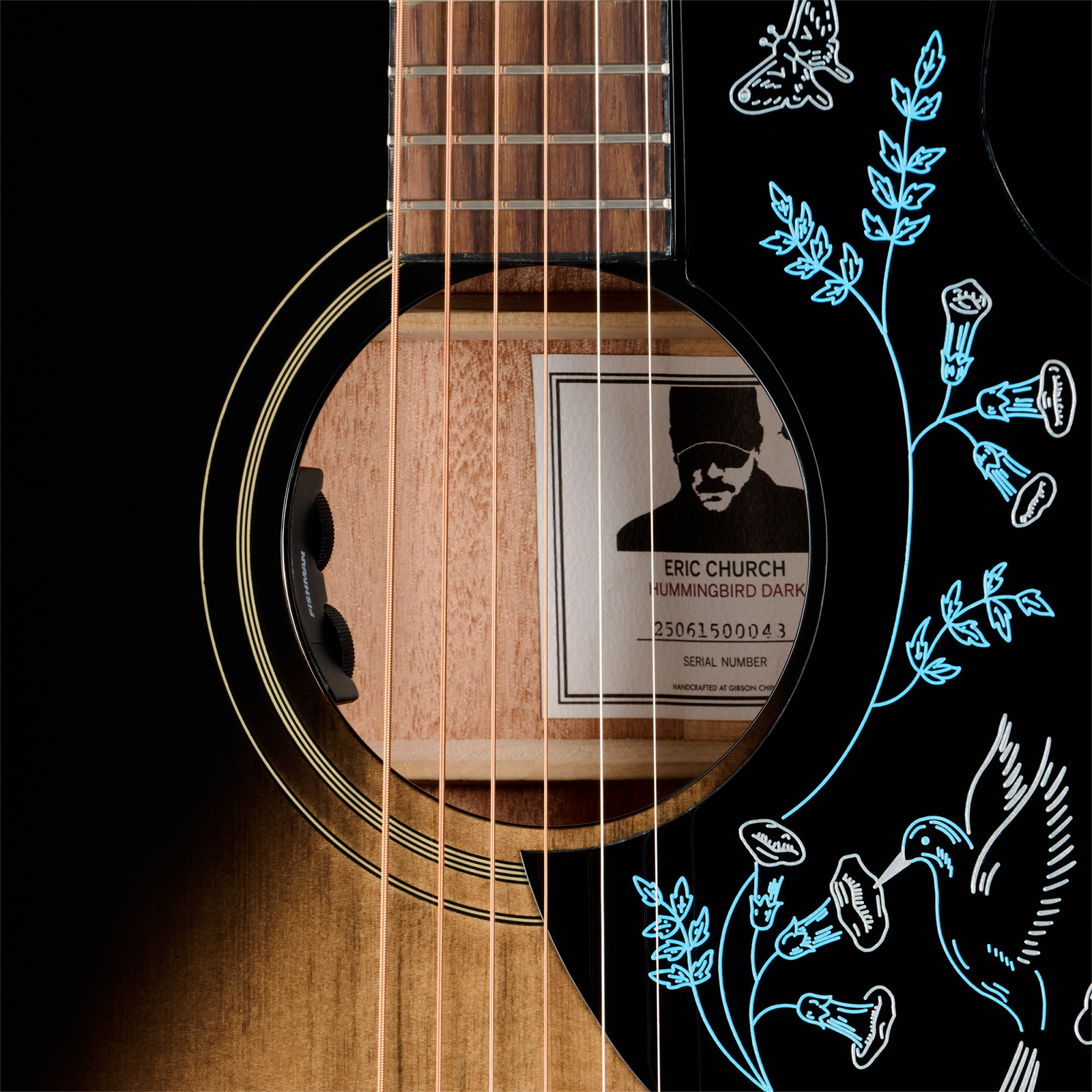 Epiphone Eric Church Hummingbird Dark Signature Dreadnought Shsc Epicea Acajou Rw - Cobra Burst - Guitarra folk - Variation 4