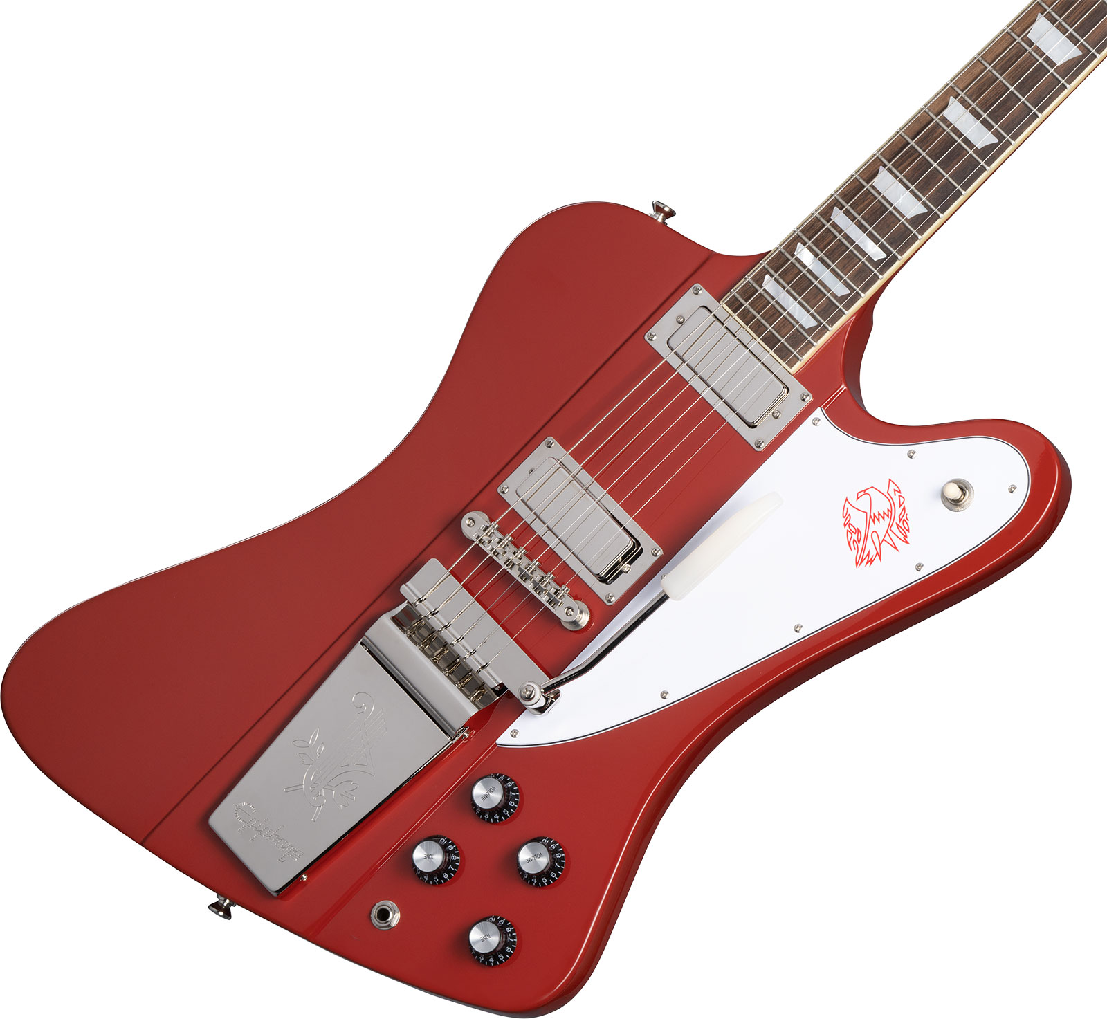 Epiphone Firebird V 1963 Maestro Vibrola Inspired By Gibson Custom 2mh Trem Lau - Ember Red - Guitarra electrica retro rock - Variation 3