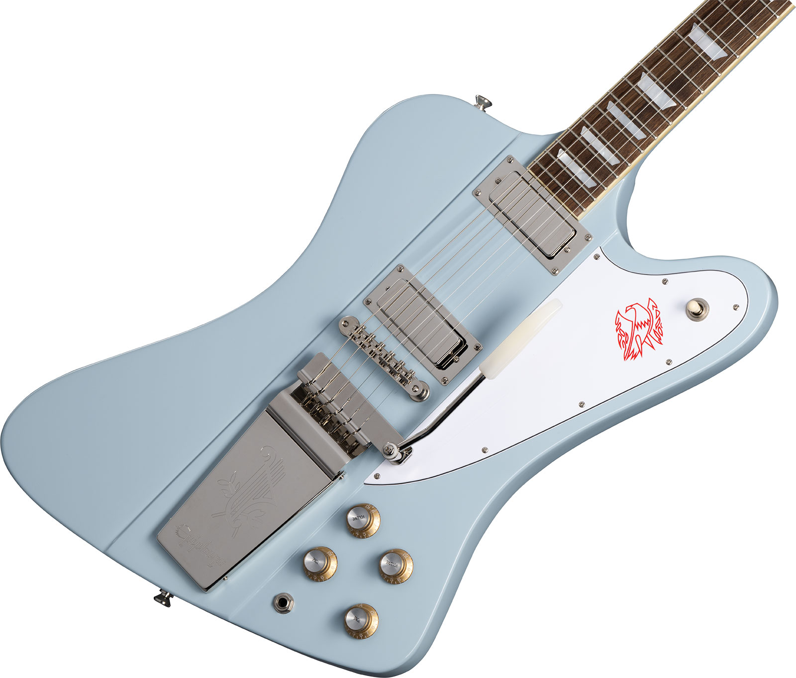 Epiphone Firebird V 1963 Maestro Vibrola Inspired By Gibson Custom 2mh Trem Lau - Frost Blue - Guitarra electrica retro rock - Variation 3
