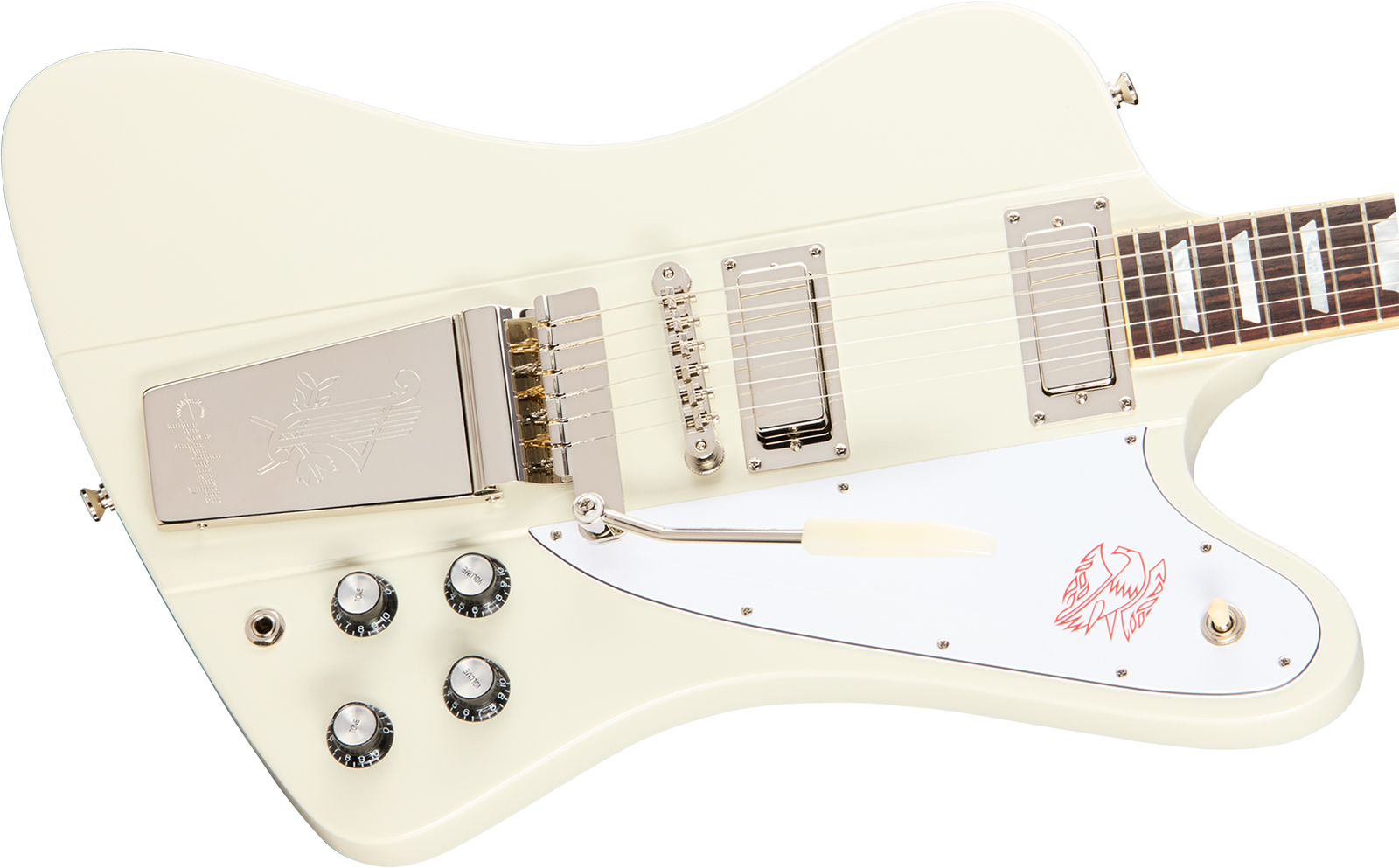 Epiphone Firebird V 1963 Maestro Vibrola Reissue Ins.by.g.c 2mh Gibson Trem Rw - Polaris White - Guitarra electrica retro rock - Variation 2