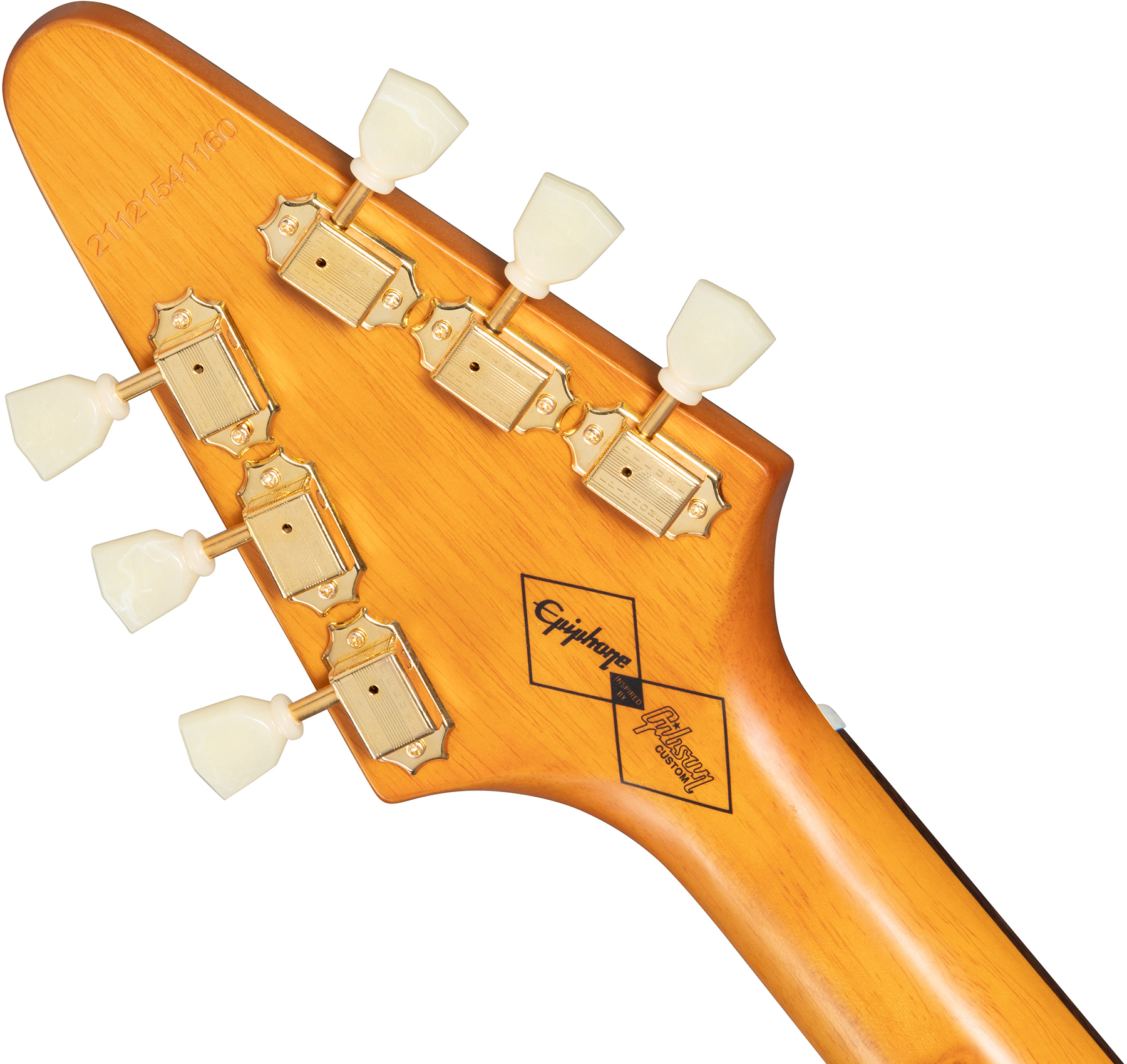 Epiphone Flying V Korina 1958 White Pickguard Original 2h Gibson Ht Lau - Aged Natural - Guitarra electrica metalica - Variation 4