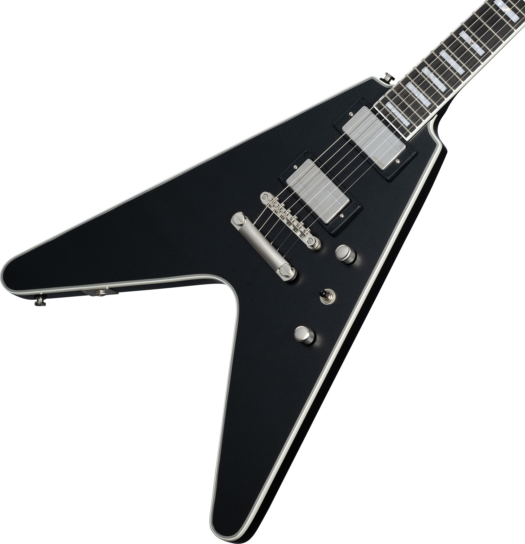 Epiphone Flying V Prophecy Inspired By Modern 2h Fishman Fluence Ht Eb - Aged Jet Black Metallic - Guitarra electrica retro rock - Variation 3