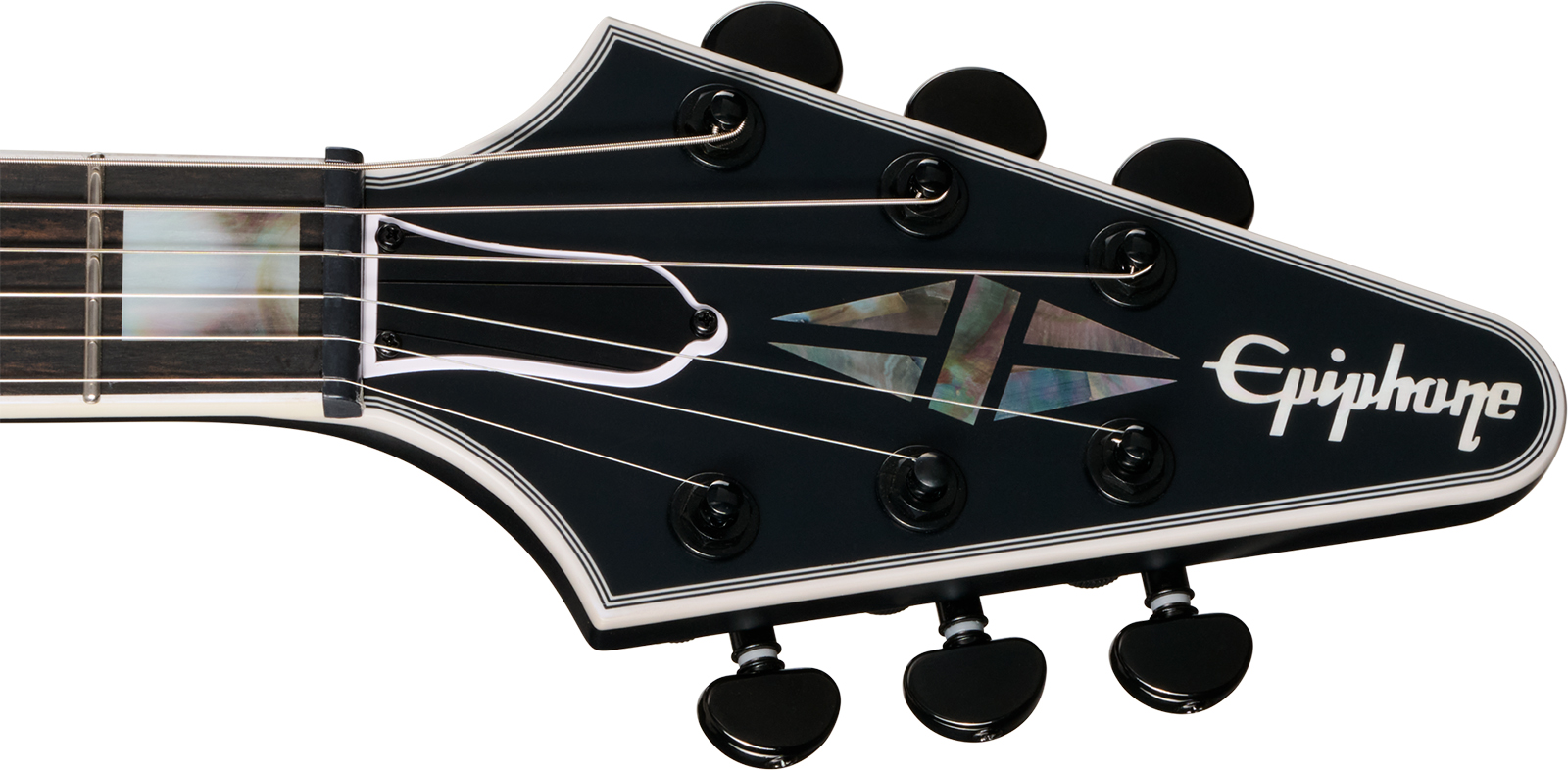Epiphone Flying V Prophecy Modern 2h Fishman Fluence Ht Eb - Obsidian Storm Satin - Guitarra electrica metalica - Variation 4