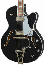 Guitarra elécrica jazz cuerpo acústico Epiphone Emperor Swingster - Black aged gloss