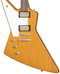 Guitarra electrica para zurdos Epiphone Original 1958 Explorer Korina White Pickguard LH - Aged natural