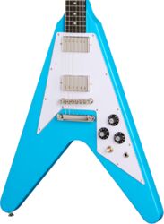 Guitarra electrica metalica Epiphone IBG Flying V 70s - Maui Blue