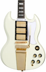 Guitarra eléctrica de doble corte Epiphone Inspired By Gibson 1963 Les Paul SG Custom With Maestro Vibrola - Vos classic white