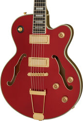 Guitarra eléctrica semi caja Epiphone Uptown Kat ES - Ruby red metallic