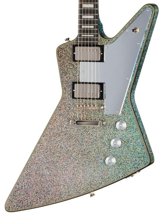 Guitarra electrica metalica Epiphone Lzzy Hale Explorer Custom - Black Diamond Holographic Sparkle