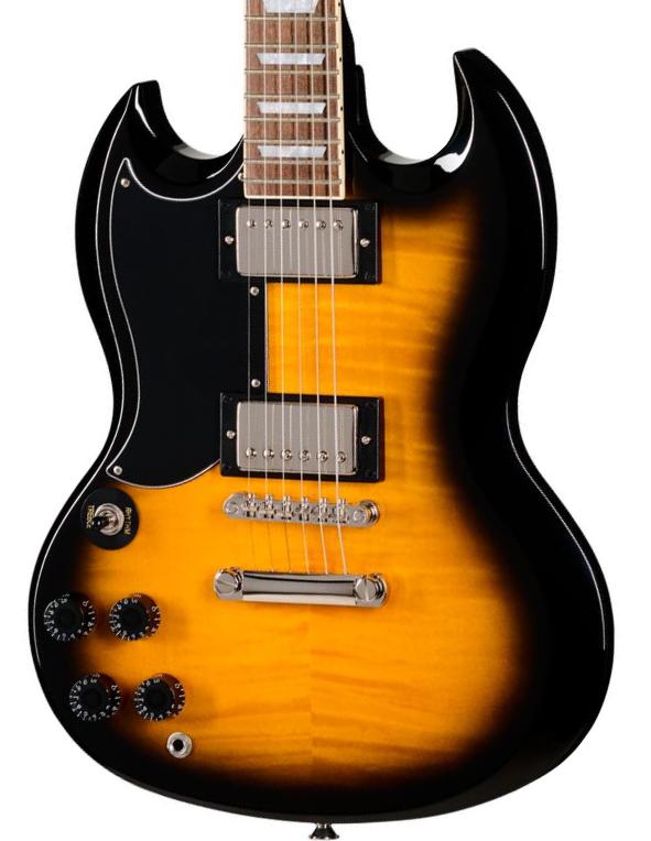 Guitarra eléctrica de doble corte Epiphone IBG SG Tribute LH - vintage sunburst