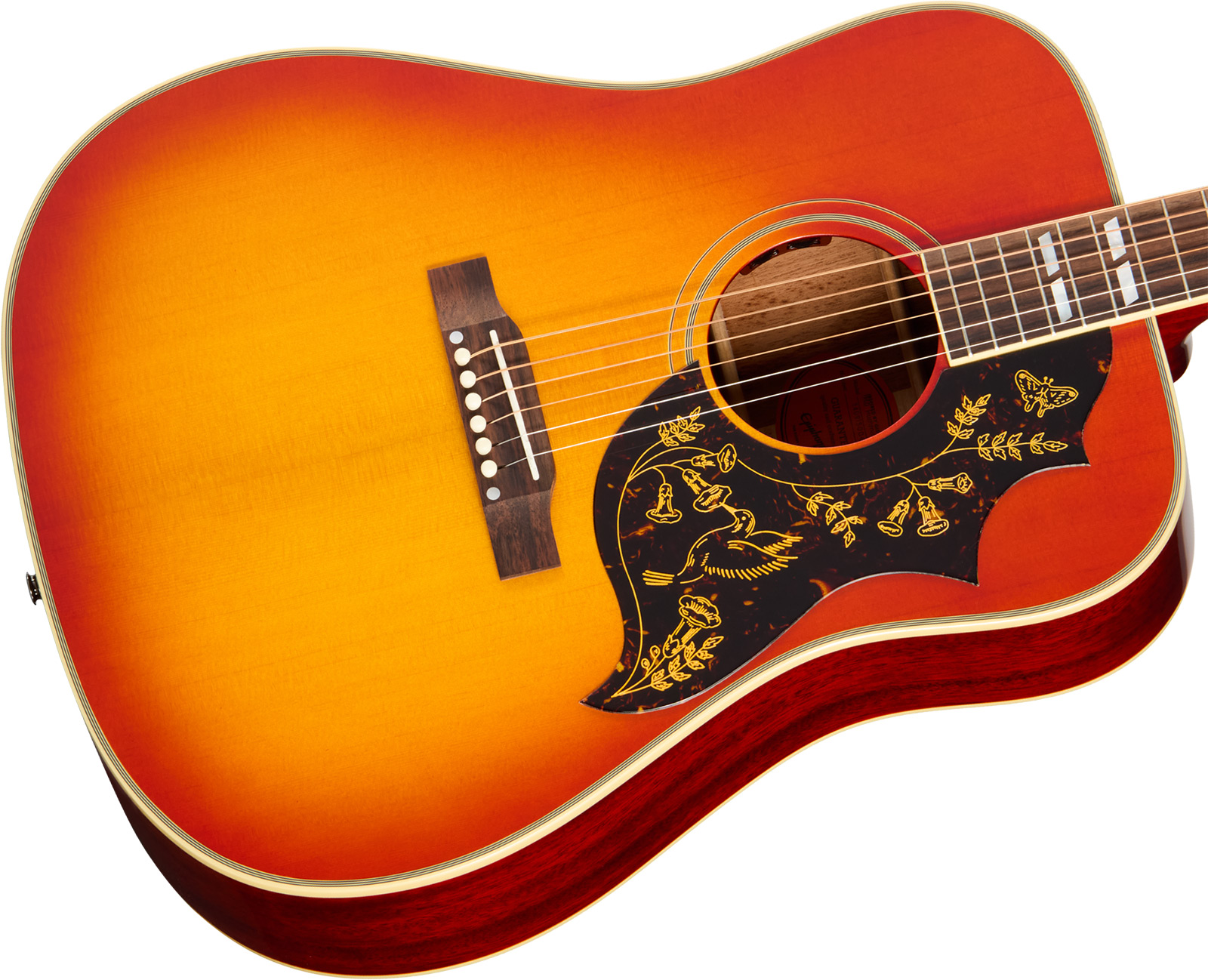 Epiphone Hummingbird 1960 Reissue Inspired By Gibson Dreadnought Epicea Acajou Rw - Heritage Cherry Sunburst - Guitarra folk - Variation 2