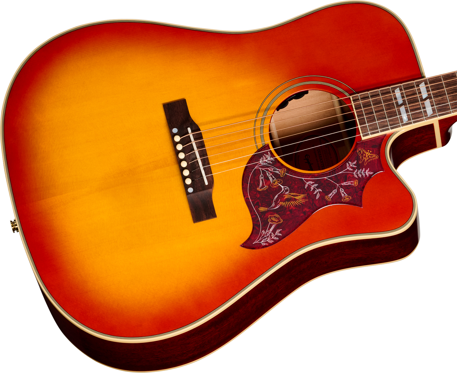 Epiphone Hummingbird Standard Ec Ibg Dreadnought Cw Epicea Acajou Rw - Cherry Sunburst - Guitarra folk - Variation 2