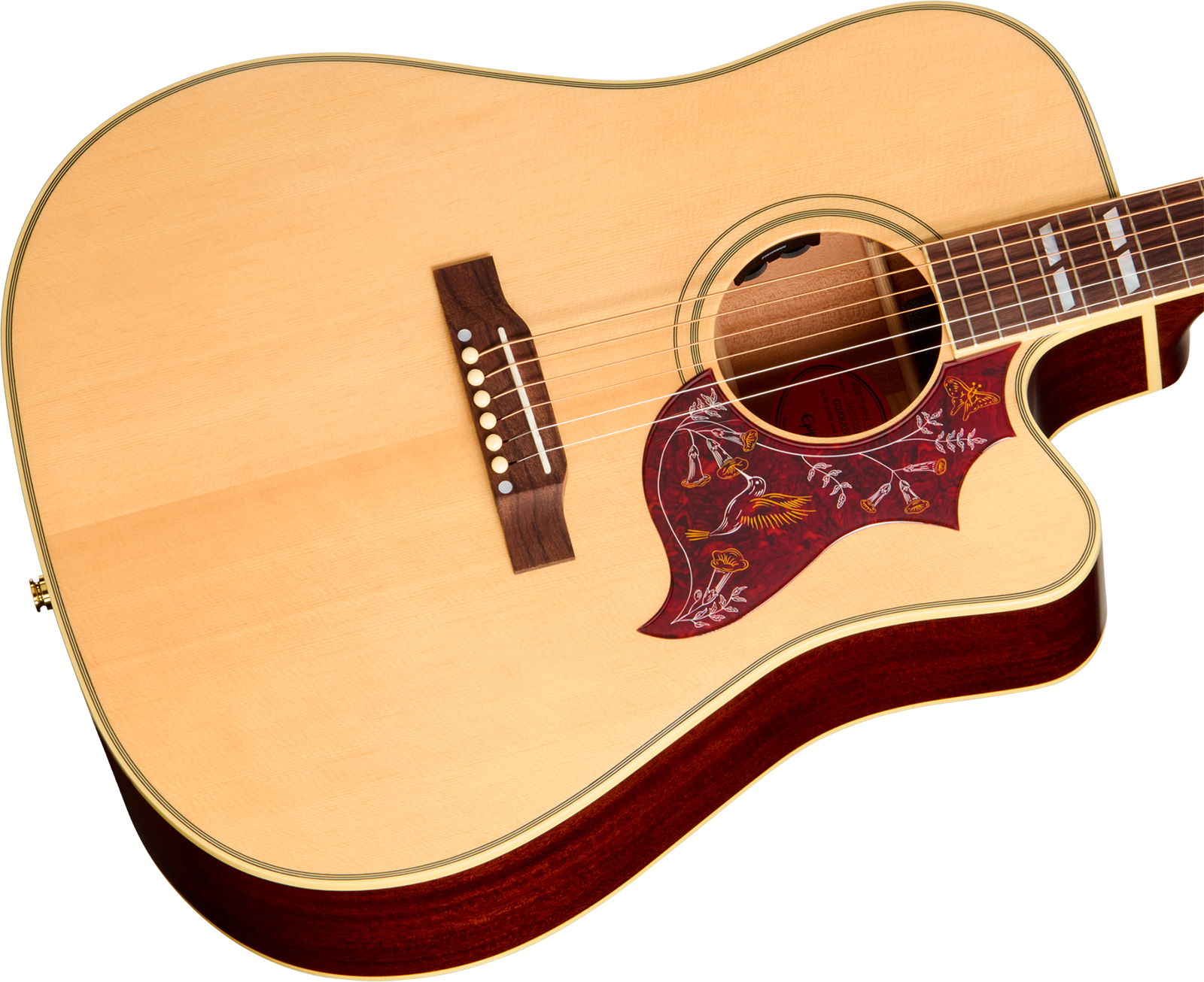 Epiphone Hummingbird Standard Ec Ibg Dreadnought Cw Epicea Acajou Rw - Natural - Guitarra folk - Variation 2