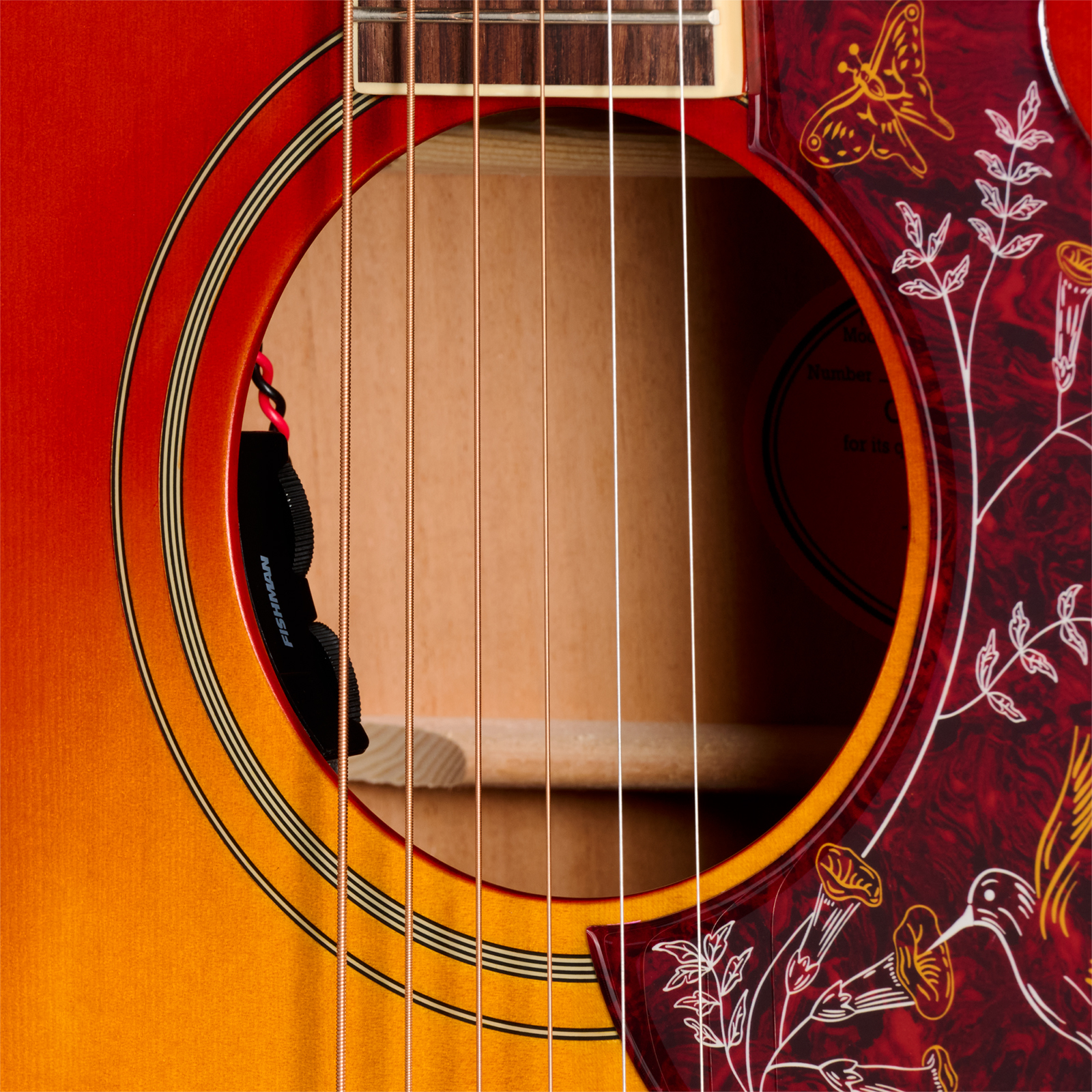 Epiphone Hummingbird Standard Ec Ibg Dreadnought Cw Epicea Acajou Rw - Cherry Sunburst - Guitarra folk - Variation 3