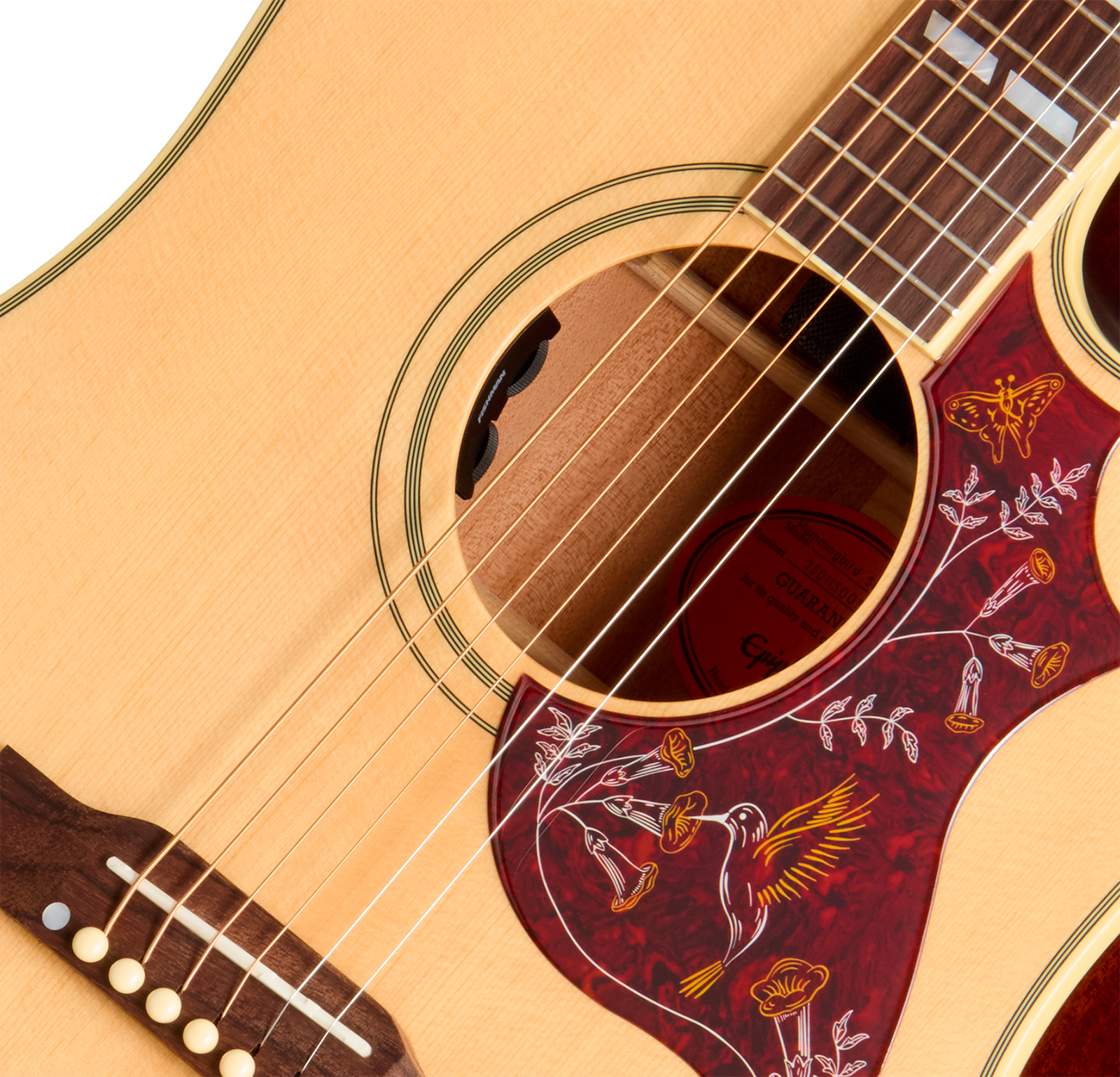 Epiphone Hummingbird Standard Ec Ibg Dreadnought Cw Epicea Acajou Rw - Natural - Guitarra folk - Variation 3