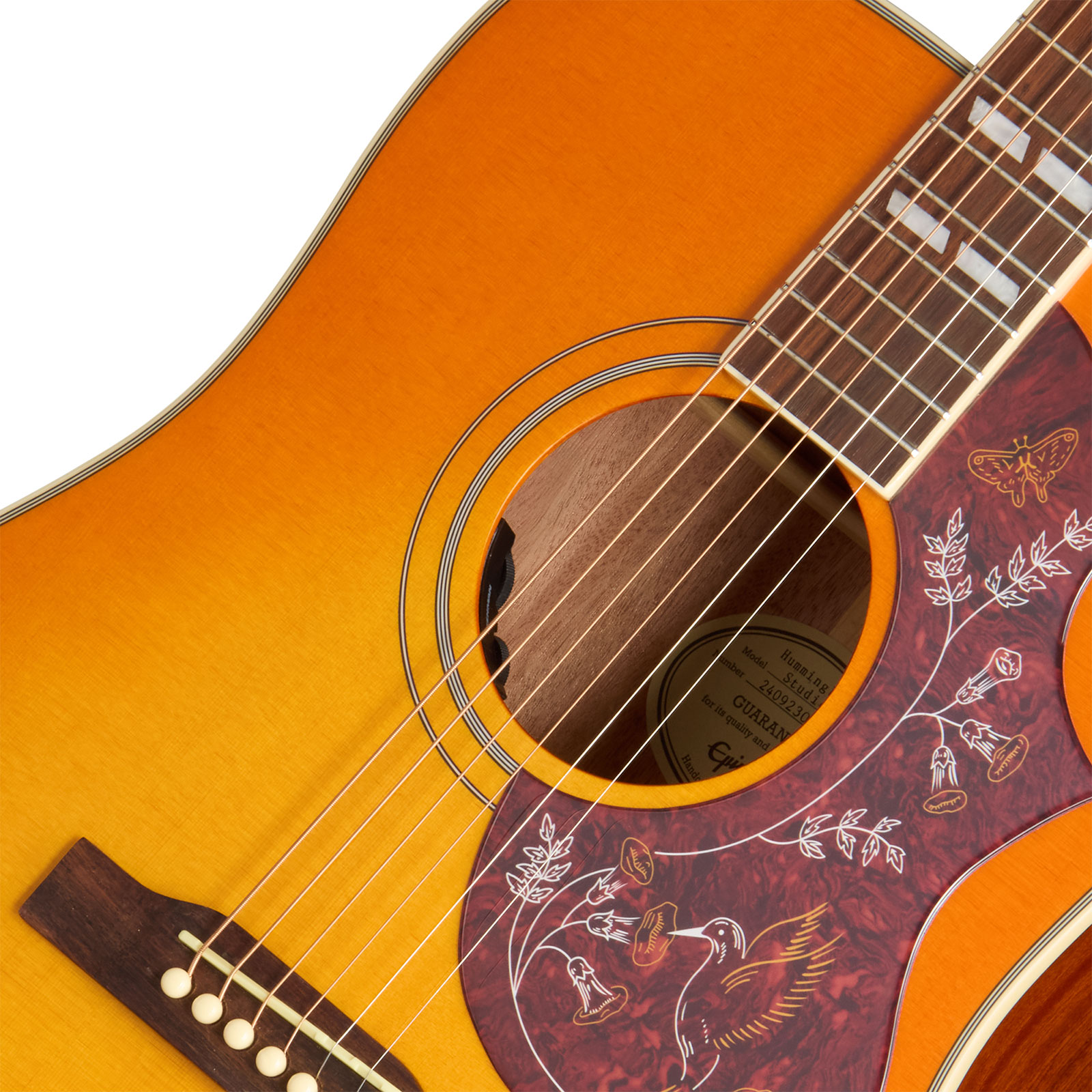 Epiphone Hummingbird Studio Ibg Dreadnought Epicea Acajou Rw - Heritage Cherry Sunburst - Guitarra folk - Variation 2
