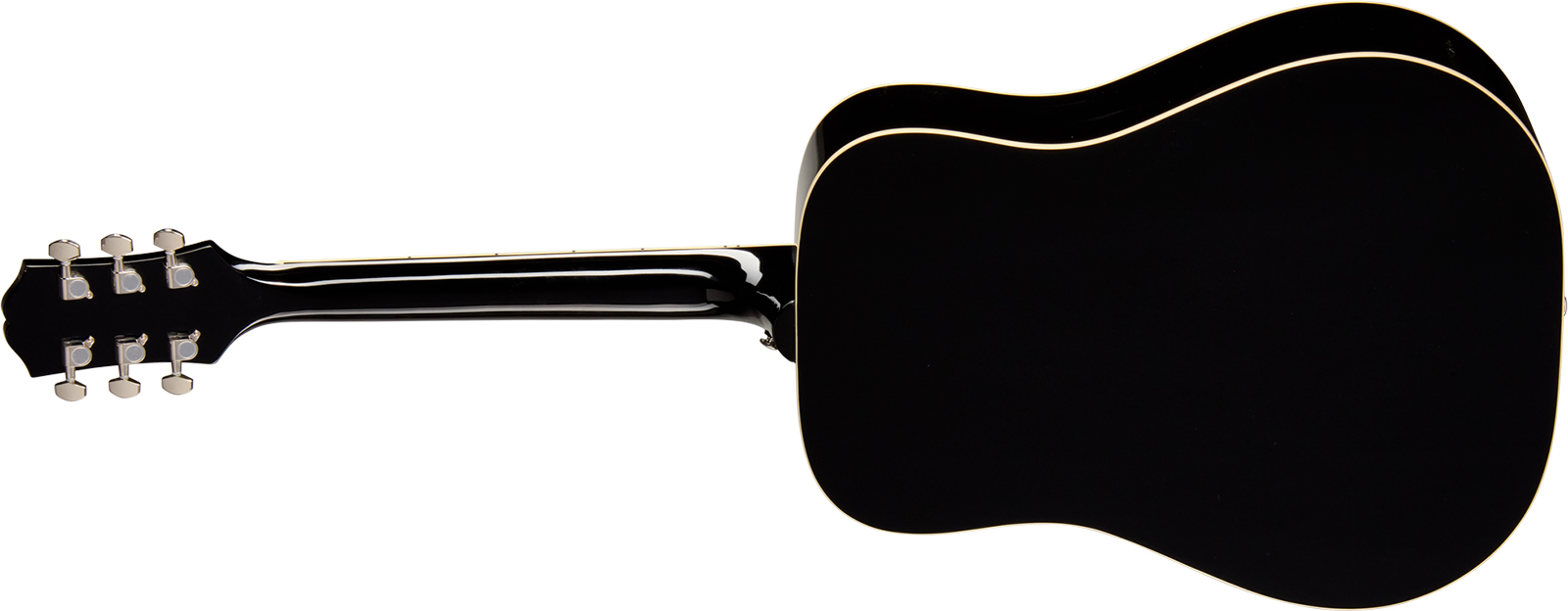Epiphone Hummingbird Tribute Dreadnought Shsc Epicea Acajou Lau - Ebony - Guitarra folk - Variation 1