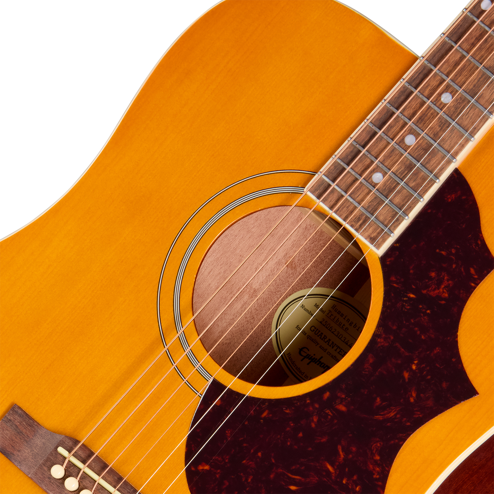 Epiphone Hummingbird Tribute Dreadnought Shsc Epicea Acajou Lau - Antique Natural - Guitarra folk - Variation 2