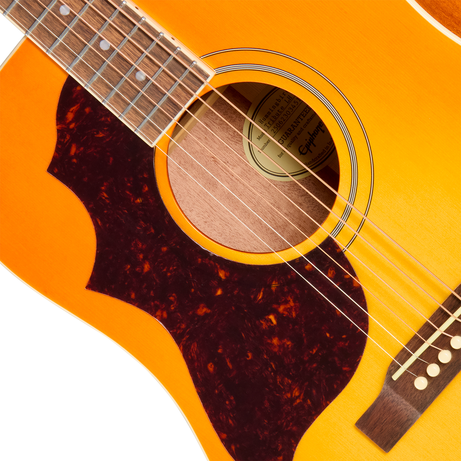 Epiphone Hummingbird Tribute Lh Dreadnought Shsc Gaucher Epicea Acajou Lau - Heritage Sunburst - Guitarra folk - Variation 2