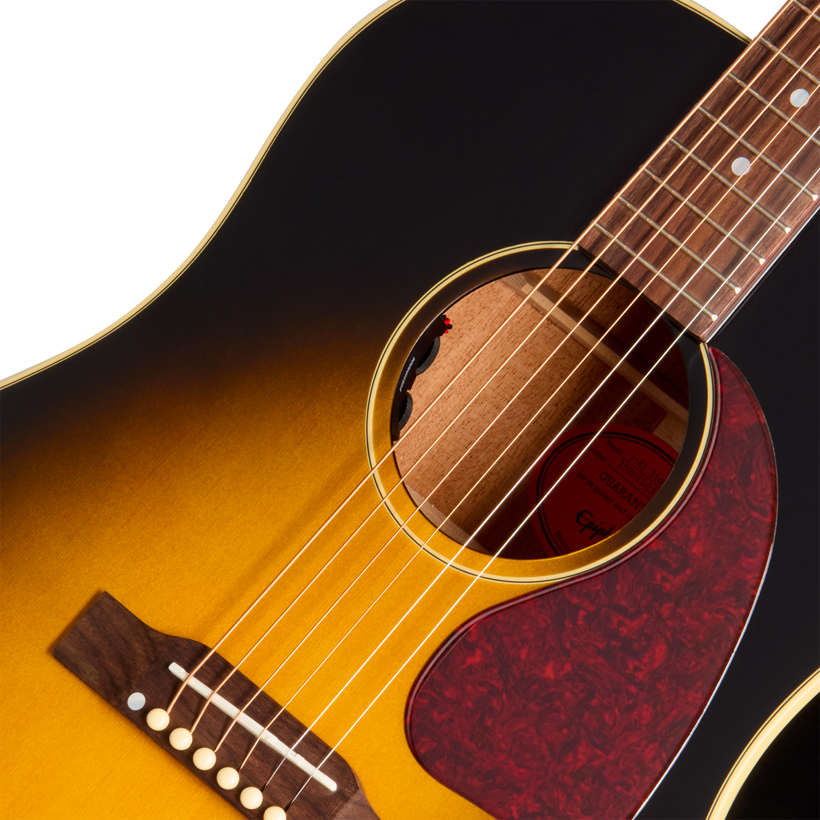Epiphone J45 Standard Lh Ibg Dreadnought Gaucher Epicea Acajou Rw - Vintage Sunburst - Guitarra folk - Variation 2