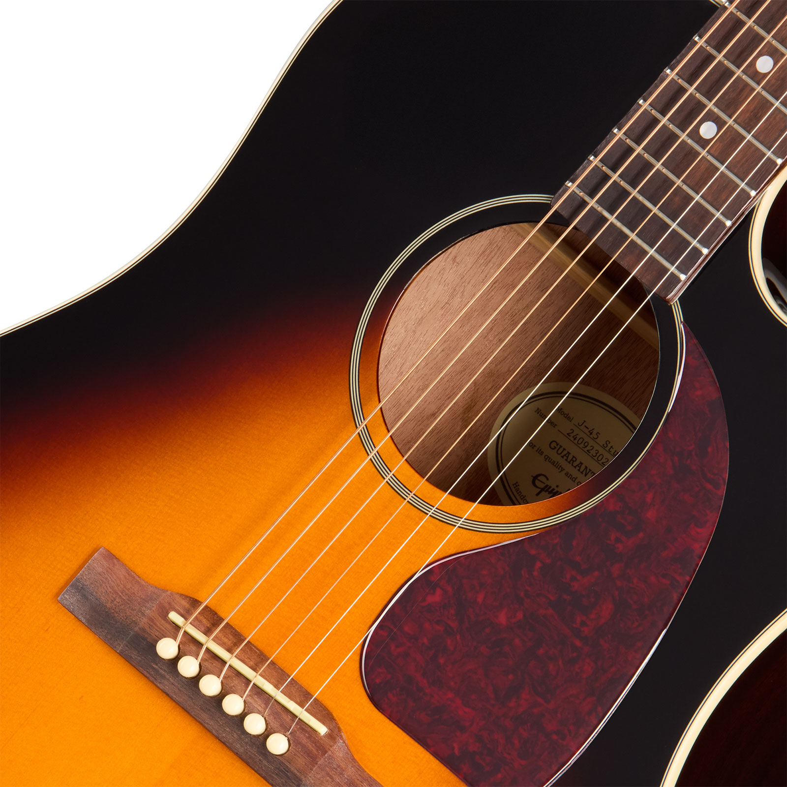 Epiphone J45 Studio Ec Lh Gaucher Ibg Dreadnought Cw Epicea Acajou Rw - Vintage Sunburst - Guitarra folk - Variation 2