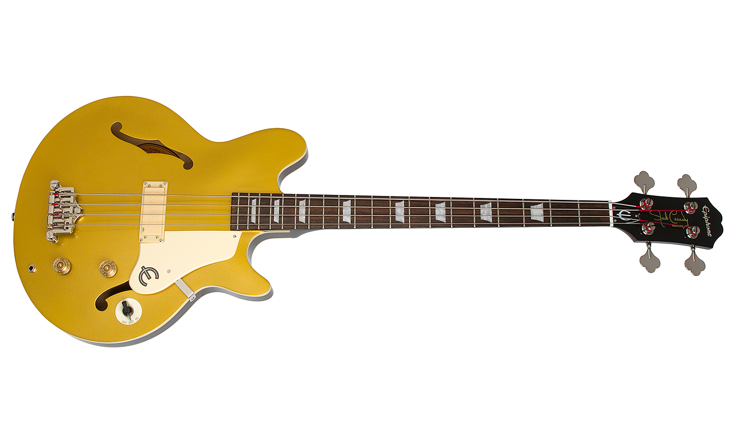 Epiphone Jack Casady Signature Bass Ch - Metallic Gold - Bajo eléctrico semi caja - Variation 1